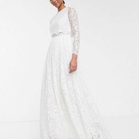 asos Dresses & Skirts - RUNWAY FEATURE ASOS grace lace crop wedding dress